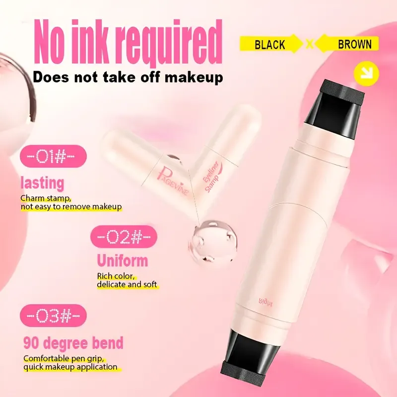 Rotating eyeliner stamp pen