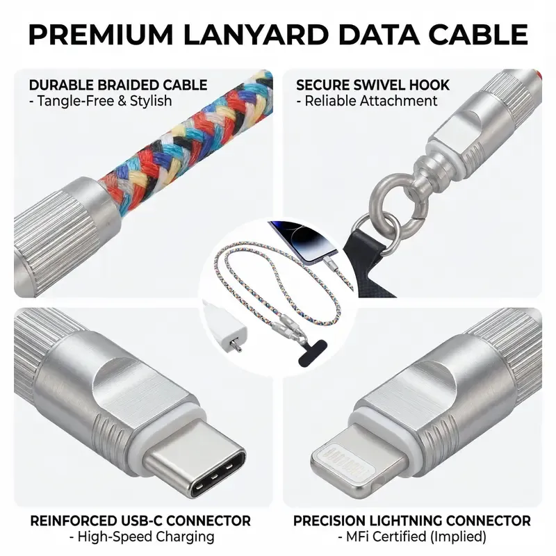 Lanyard charging cable