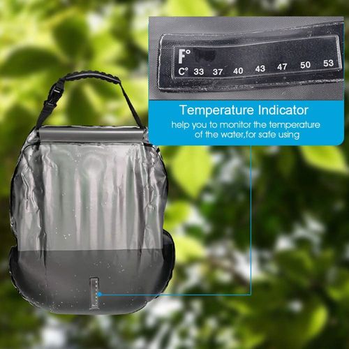 Portable Solar-Heated Camping Shower: 20L Hanging Shower Bag for Camping, Water Outages, Rinsing Gear