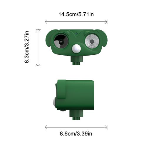Solar-powered outdoor ultrasonic animal repeller