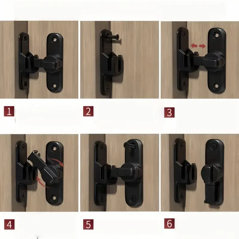 Manual door locks can be installed at 90° and 180°.