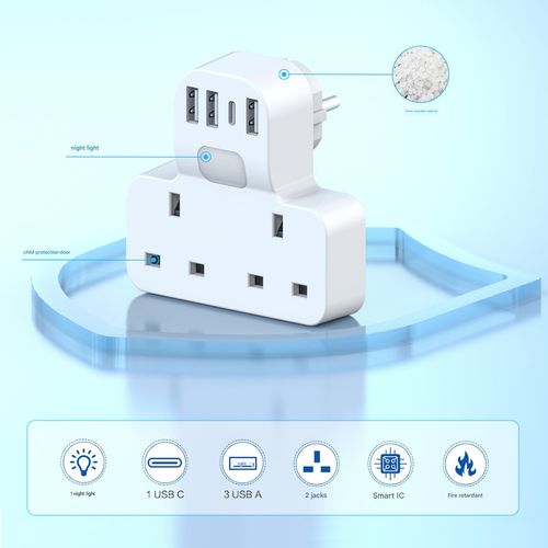 Converter socket with night light