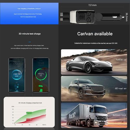 Bestselling car charger with retractable Type-C cable, 4-in-1 functionality.