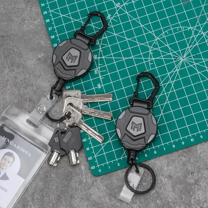 Retractable cord key ring