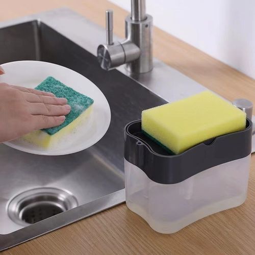 Dish soap dispenser for cleaning pot brushes