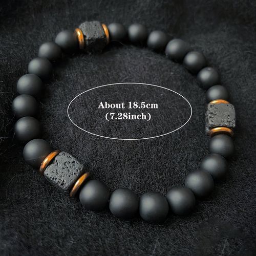 Obsidian volcanic stone bracelet