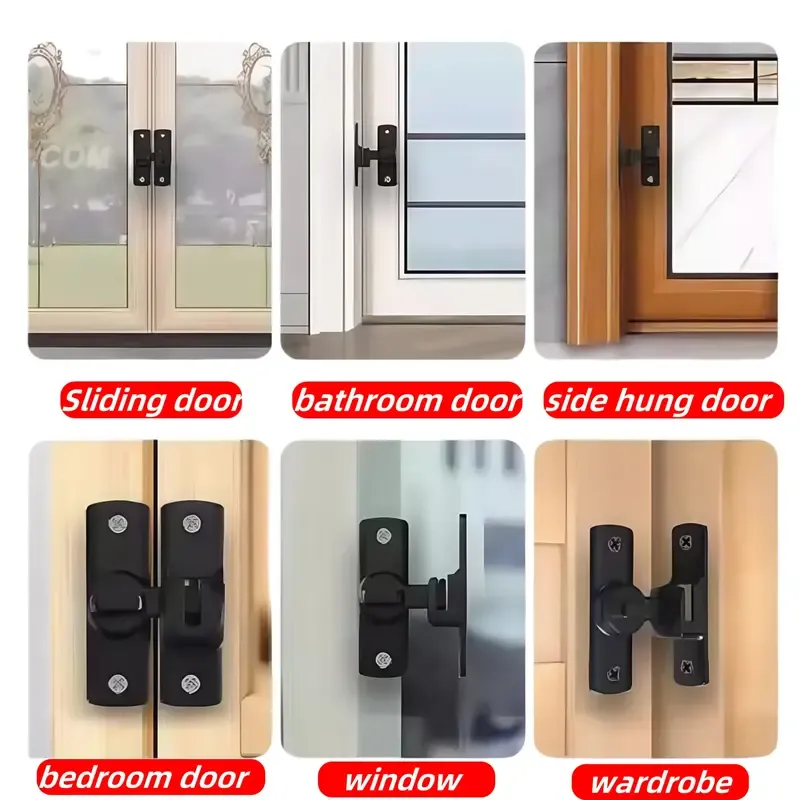 Manual door locks can be installed at 90° and 180°.
