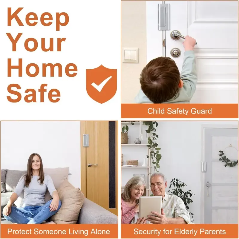 This home security door lock can withstand 800 pounds of pulling force and is suitable for inward-opening doors.  It's a reinforced lock and comes with 5 screws, effectively preventing illegal entry.