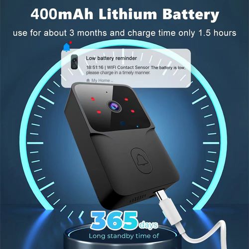 Smart video doorbell with wireless remote monitoring and high-definition night vision.