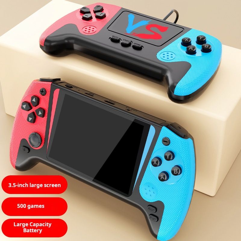 New Q21 handheld game console 500 in one large screen handheld console, children's classic dual player handheld console