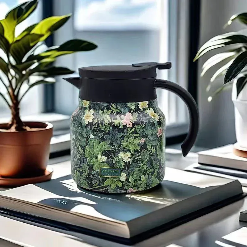 🍃Vintage Floral Pattern Tea Thermos – Built-In Infuser🌿