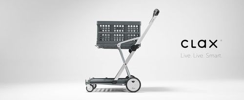 Multi Use Functional Collapsible Carts | Mobile Folding Trolley | Storage Cart Wagon | Shopping Cart with 2 Storage Crates (Black)