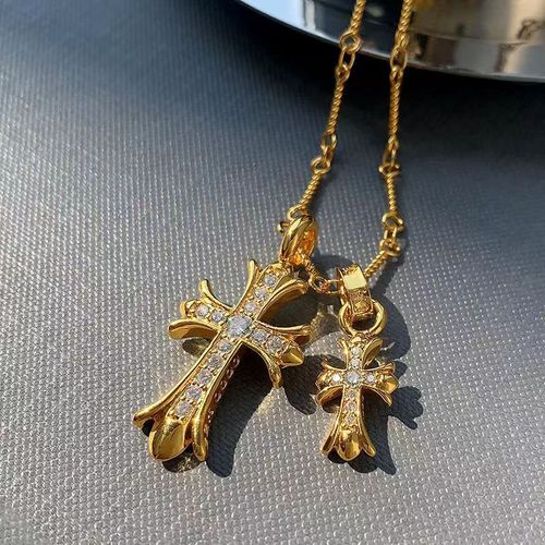 Double-hanging cross necklace