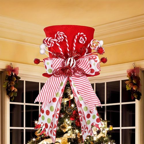 Red Christmas tree topper