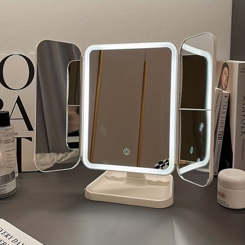 Tri-fold make-up mirror