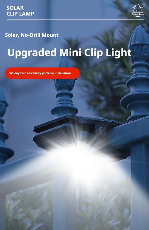 Solar-powered clip-on lamp