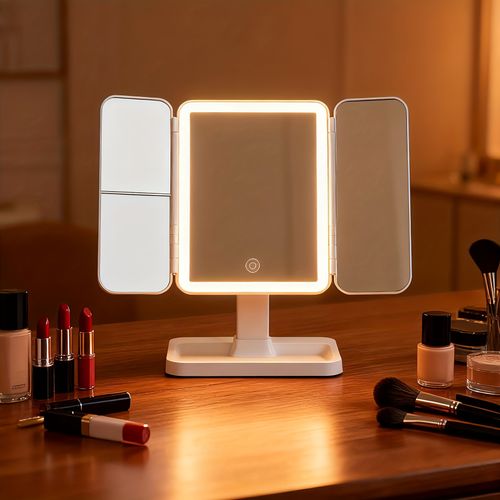 Tri-fold make-up mirror