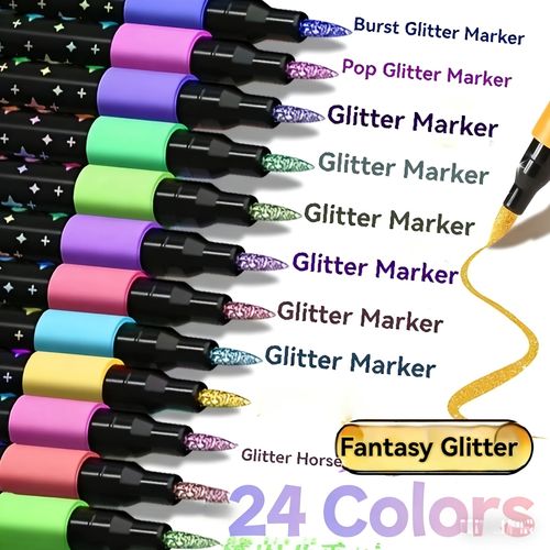 24-colour glitter marker set