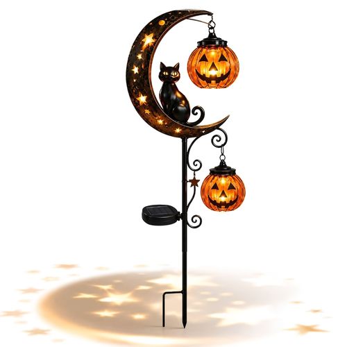 Halloween Moon, Black Cat and Jack-o-lantern