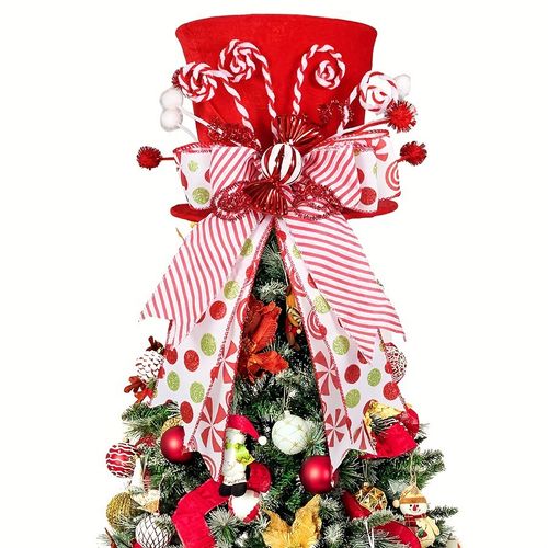 Red Christmas tree topper