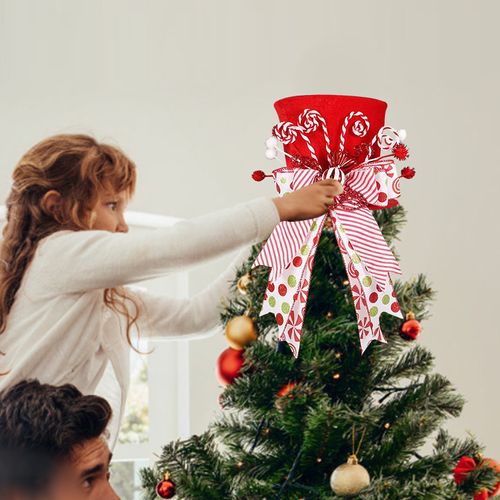Red Christmas tree topper