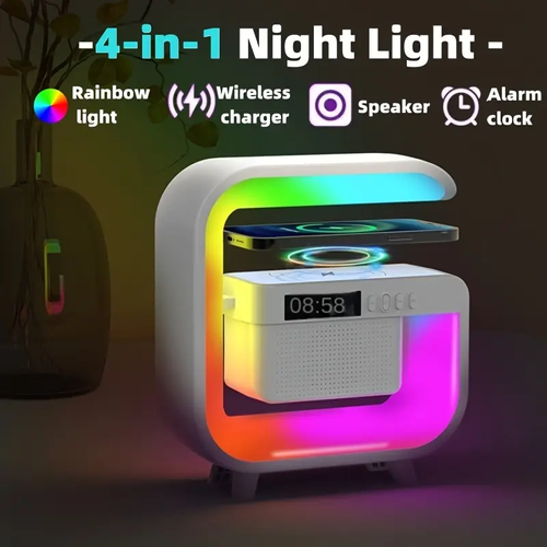 G3mimi 3-in-1 Smart Speaker✨ | Wireless Charger🎵 | 10 Color Mood Light💡 | Perfect Gift🎁