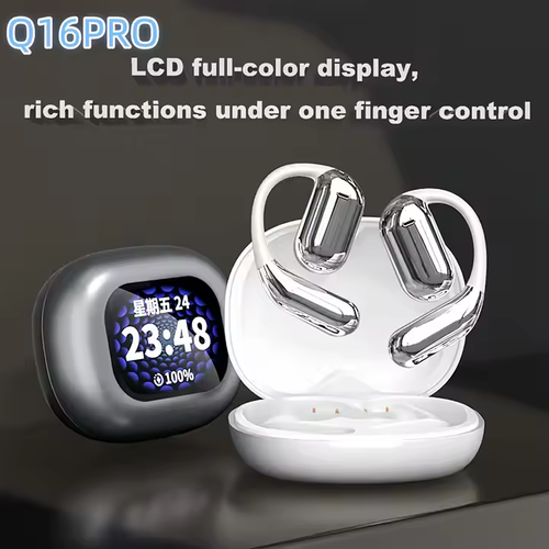 Q16Pro In-Ear LCD Touchscreen Bluetooth Earbuds w Real-Time Translation | ANC | 40H Playtime | Hi-Fi Sound