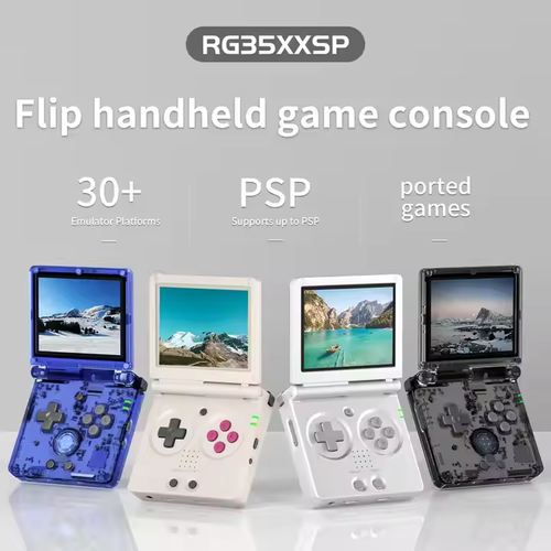 🎮 RG35XXSP Flip Retro Console - 6000+ Games, PSP PS1 Support & HDMI Output 🎮