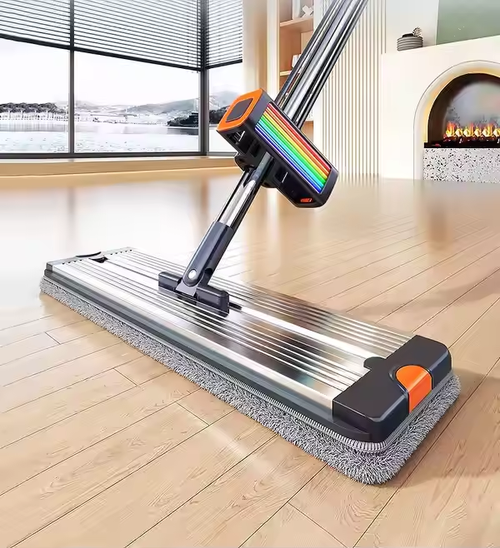 🧹 JiaBangShou Hands-Free Mop | 7-Blade Self-Cleaning 🚫👐 Space Aluminum + Upgraded Fiber Cloth | 360° Spin & Dry