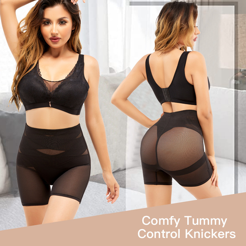 ✨ High-Waist Shaping Shorts - Tummy Control & Butt Lift with Breathable Mesh ✨