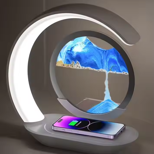 ✨ 3D Sand Art Wireless Charging Lamp 🌟 Night Light + Fast Charger + Touch Control 🔋