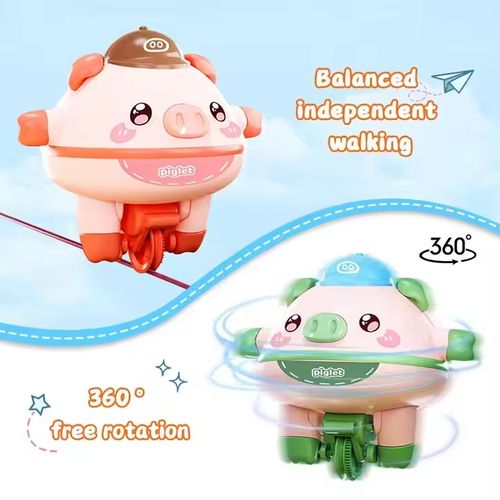 Gyro-Balancing Pig Unicycle Toy 🐷🌀 | Auto-Balance, Durable & Fun!