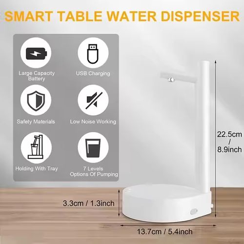 Wireless Smart Water Dispenser 💧🔋 | 7 Preset Modes, 1800mAh Battery & No-Spill Tray!