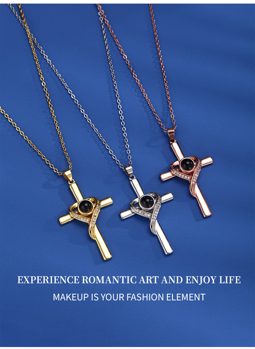 ✨ Heart Cross  100 Languages of Love  Adjustable Chain Necklace ✨