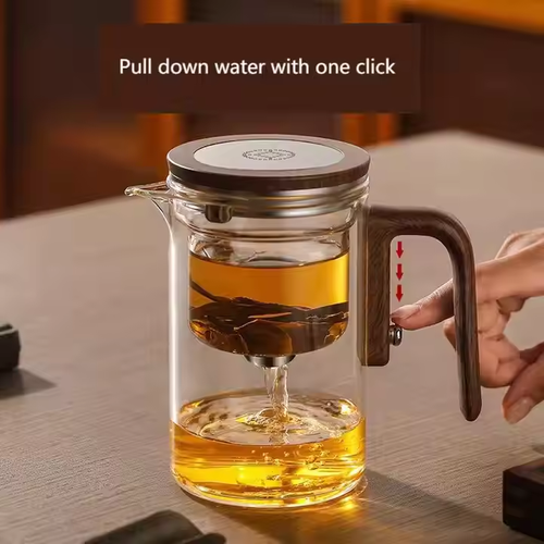 🍵 One-Touch Magnetic Tea Maker ✨ All-Glass Infuser + Easy Clean Design! 🌿