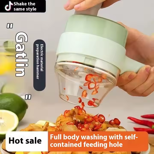 Gatling Electric Food Chopper 🧄⚡ 8-20s Speed Modes | USB-C Charging | Baby Food & Cooking Helper