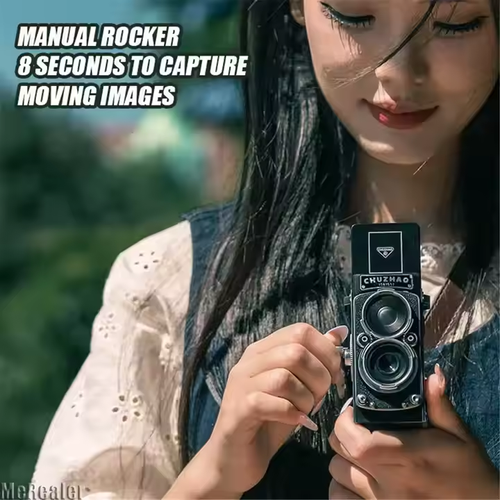 🎞️ Retro Twin-Lens CCD Camera | 8s Flow Video | Vintage Filter | Mini & Portable