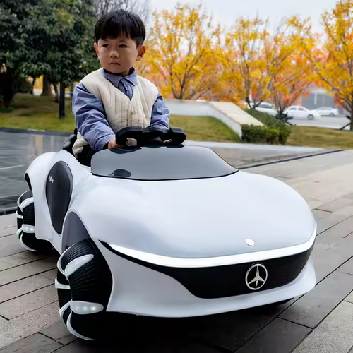 🚗Mercedes-Style Kids Electric Car | Remote Control + Self-Drive | LED Lights & Music | 4WD