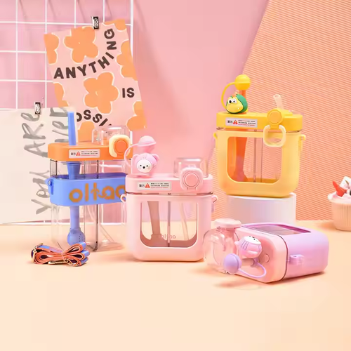 🍹Dual-Chamber Ins Water Bottle | 580 800ml | BPA-Free | Detachable & Leakproof