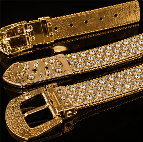 Gold Hip‑Hop Belt