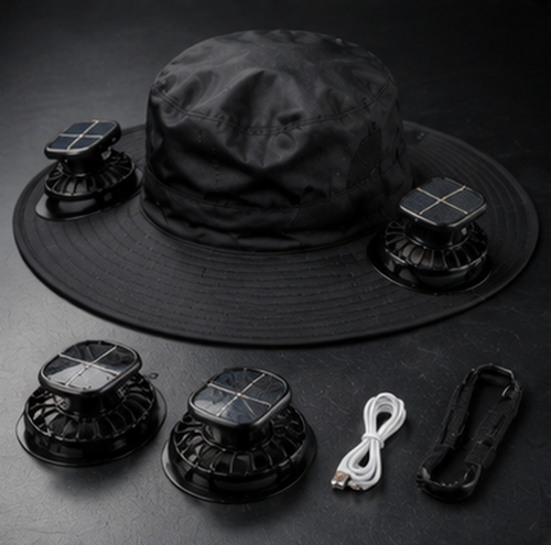 Solar Dual Fan Sun Hat, USB Charging, Adjustable Strap, Cool And Breathable, Efficient Battery Life, High Air Volume, Long Battery Life Guarantee, Suitable For Various Outdoor Activities