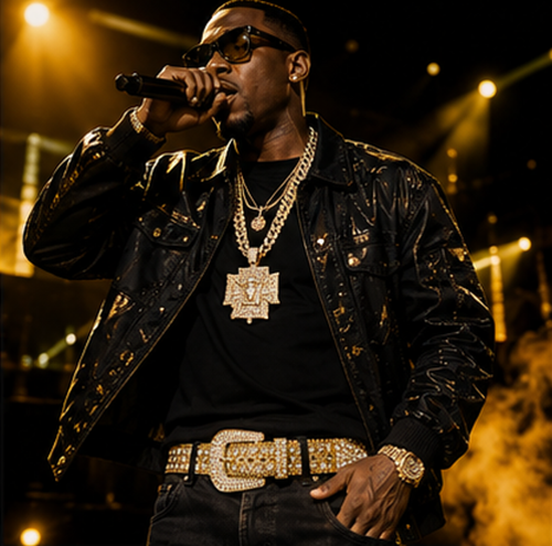 Gold Hip‑Hop Belt