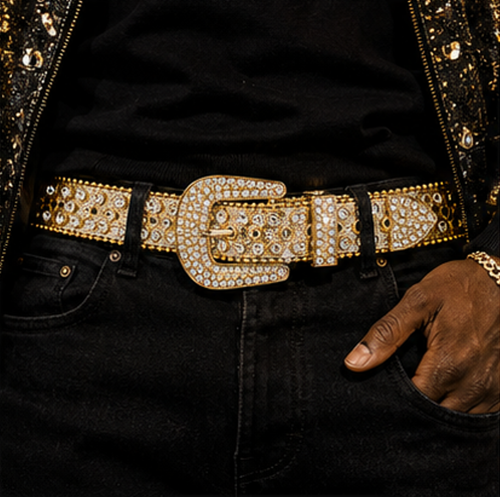 Gold Hip‑Hop Belt