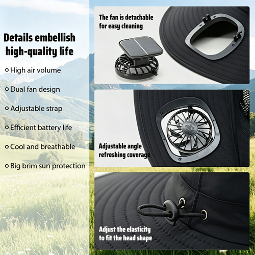 Solar Dual Fan Sun Hat