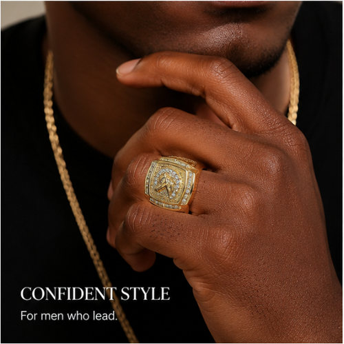 Gold Diamond Hip Hop Ring