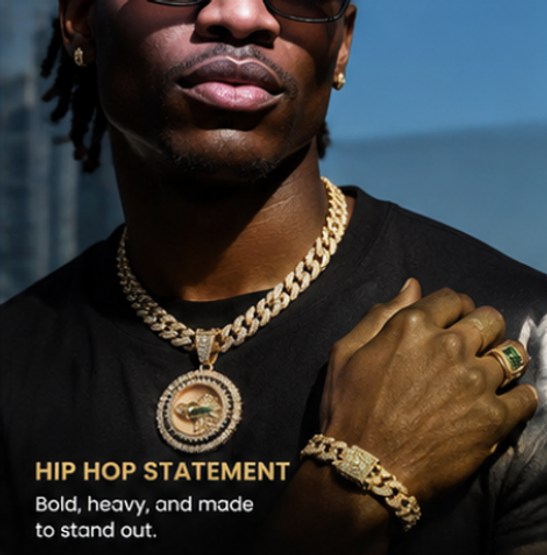 Two-Piece Hip Hop Jesus Necklace & Bracelet Set
