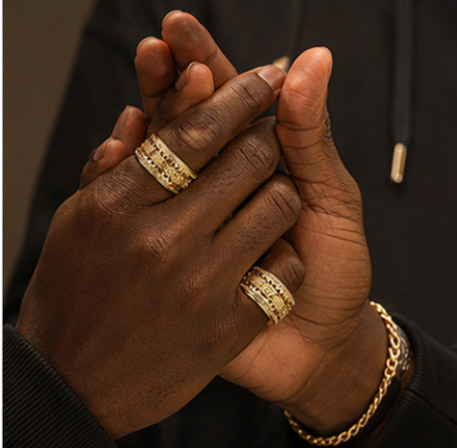 Rotatable Diamond Gear Gold Ring
