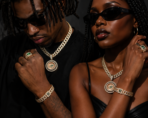 Two-Piece Hip Hop Jesus Necklace & Bracelet Set