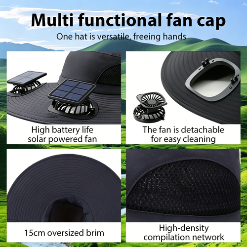 Solar Dual Fan Sun Hat