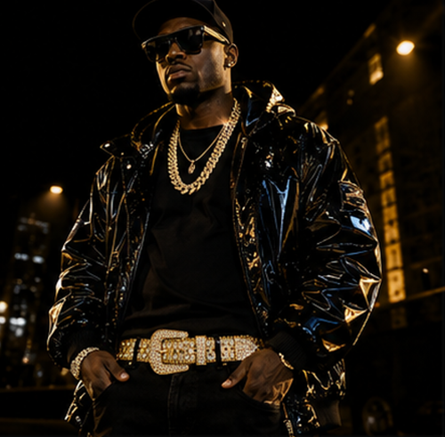 Gold Hip‑Hop Belt